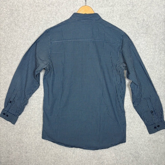 Columbia Plaid Button Down Long Sleeve Cotton Shirt-Blue-Men Size Large Tall - Picture 3 of 5